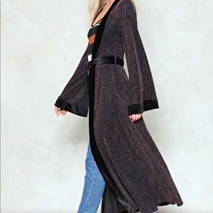 Velvet Tie Glitter Kimono